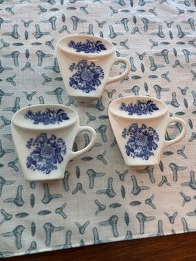 Spode Blue and White Floral Tea Bag Holders - Set of 3